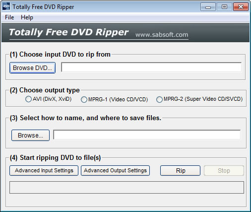 Screenshot of Totally Free DVD Ripper