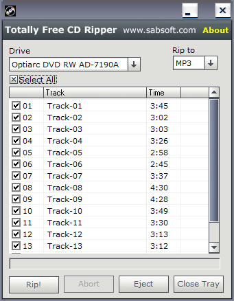 Totally Free CD Ripper 4.1.1 screenshot